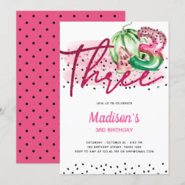 Sommar Balloon Brev Melon 3:e födelsedag Inbjudningar