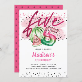 Sommar Balloon Brev Melon 5:e födelsedag Inbjudningar