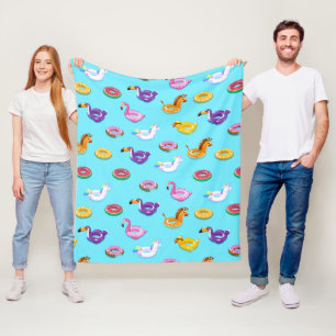 Sommar Bassäng Flyter Mönster Fleecefilt