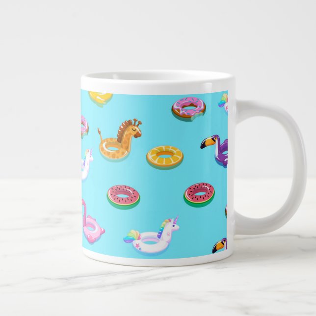 Sommar Bassäng Flyter Mönster Jumbo Mugg (Höger)