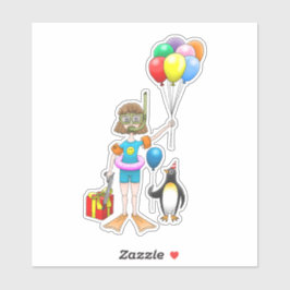 Sommar Bassäng Party-födelsedag Klistermärken