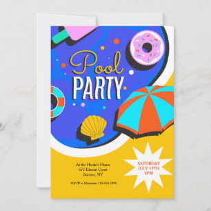 Sommar Bassäng Party Inbjudningar