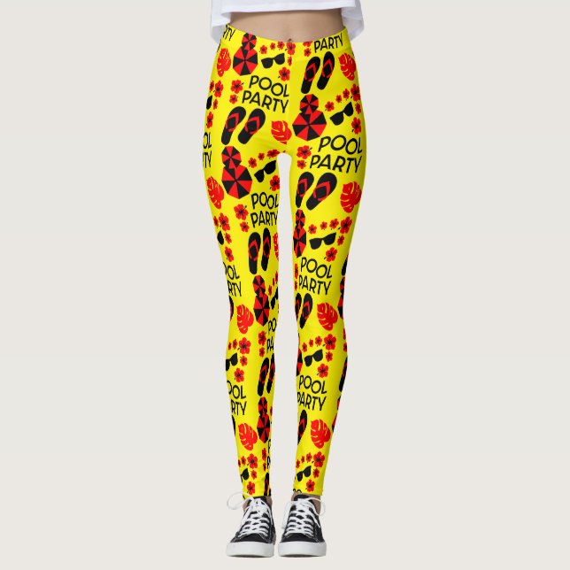 Sommar Bassäng Party Leggings (Framsida)