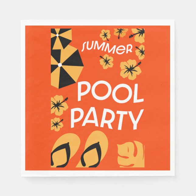 Sommar Bassäng Party Pappersservett (Framsidan)
