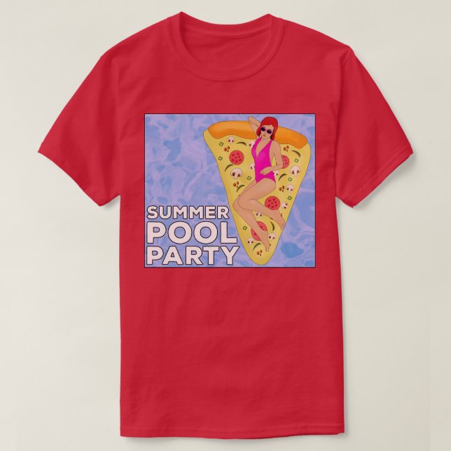 Sommar Bassäng Party T Shirt (Design framsida)