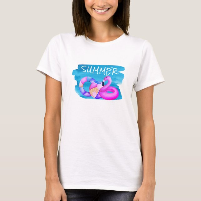 Sommar Bassäng Party T Shirt (Framsida)