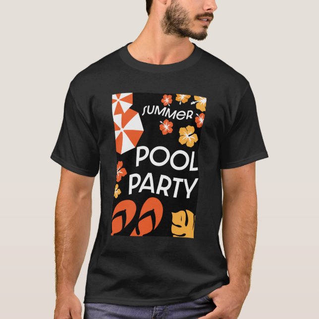 Sommar Bassäng Party T Shirt (Framsida)