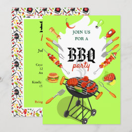 Sommar BBQ Cookout Grilling Outdoor Party Invati Inbjudningar