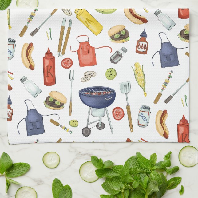 Sommar BBQ Far's Day Grill-out Gift for Pappa Kökshandduk (Vikta)