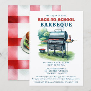Sommar BBQ-fest för skolstarten Inbjudningar