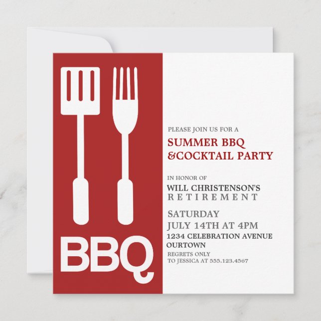 Sommar BBQ-fest Invitationer Inbjudningar (Framsida)