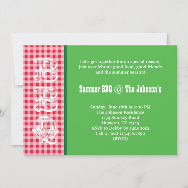 Sommar BBQ-inbjudan Inbjudningar (Framsida)