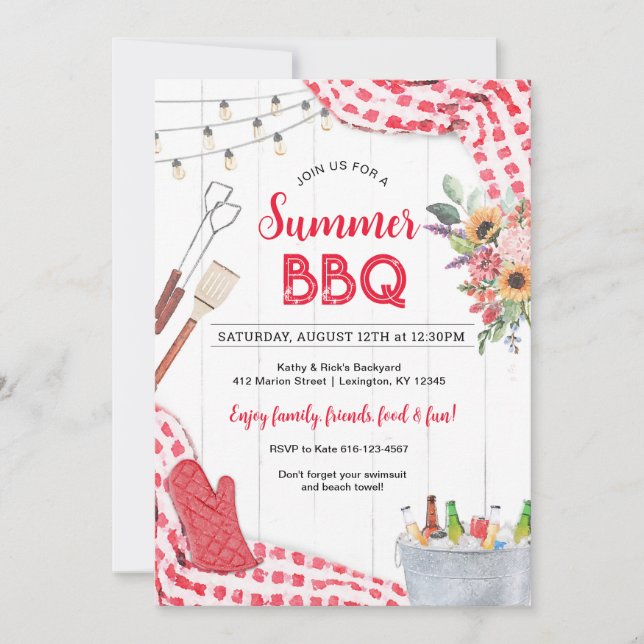 Sommar-BBQ-inbjudan Inbjudningar (Framsida)