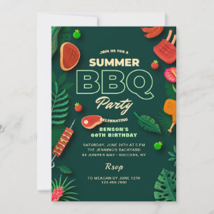 Sommar BBQ Party Inbjudningar