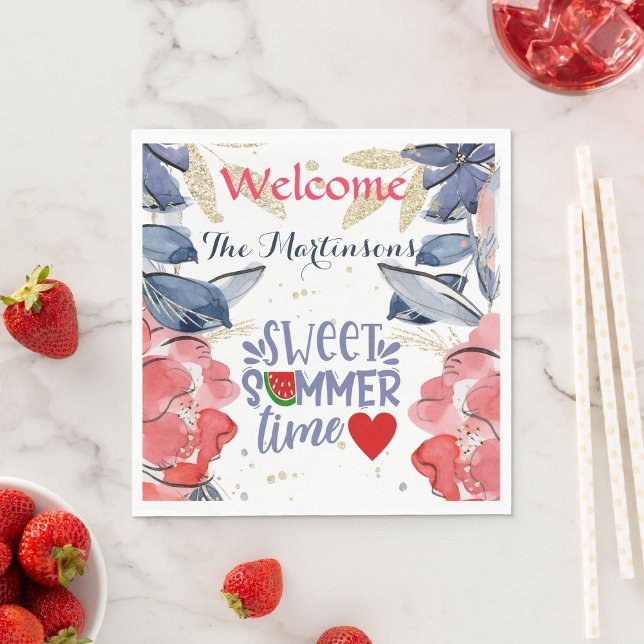 Sommar BBQ Picknick Personlig Papper   Pappersservett (Skapare uppladdad)