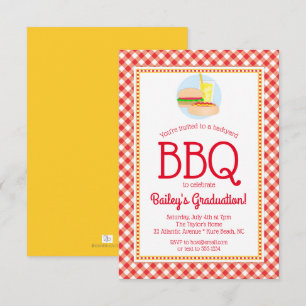 Sommar-BBQ-Studentfesten Grillande Picnic Inbjudningar