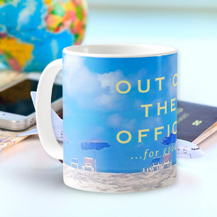 Sommar Beach Blue White Lycklig Pension Gift Kaffemugg