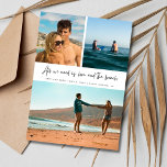Sommar Beach bröllopsdag 3 Foto Spara datum Spara Datumet<br><div class="desc">Vi presenterar vår sommarklossasbröllop 3 Foto Save the Date, det perfekt sättet att fånga kärnan av ditt havsbottenliggande firande. Med sina soliga vibes och sin återfallscharm är detta för att spara datumkortet en kapsling av andan från kärlek och stranden i ett beundransvärt paket. Med den visuella frasen "Allt vi behöver...</div>