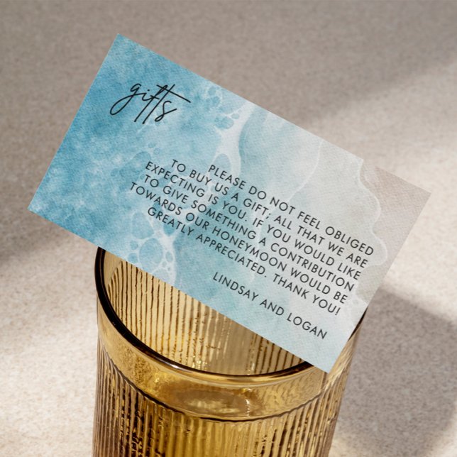 Sommar Beach Gift Registry Honeymoon Fund Bröllop Tilläggskort (Skapare uppladdad)