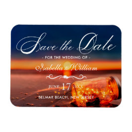 Sommar Beach Mason Burk Blue Night Spara datum Magnet