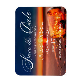 Sommar Beach Mason Burk Blue Night Spara datum Magnet