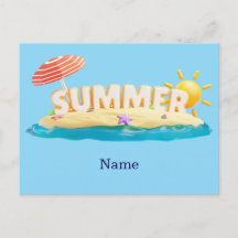 Sommar Beach Ö 3D Trendig Tropisk Semester