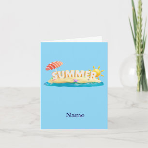 Sommar Beach Ö 3D Trendig Tropisk Semester Inbjudan