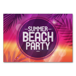 Sommar Beach Party Natt Bordsnummer