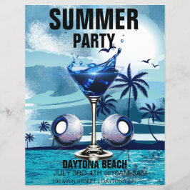 Sommar Beach Party Promotional Marknadsföring even Reklamblad