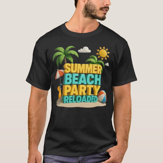Sommar Beach Party-regummerad T Shirt (Framsida)