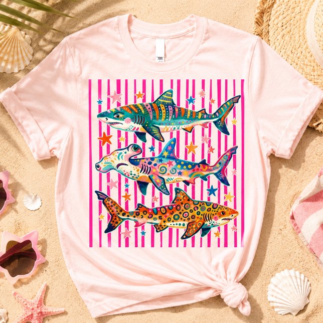 Sommar Beach Shark Week Älskare T-Shirt Ocean Shar (Skapare uppladdad)