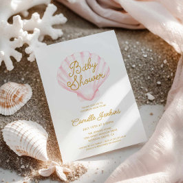 Sommar Beach Snäcka Girl Baby Shower Inbjudningar
