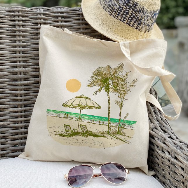 Sommar Beach Sol Handflatan Träd Paraplla Tygkasse (Skapare uppladdad)