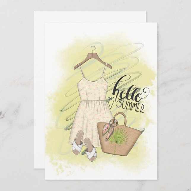 Sommar Beach Vacation Födelsedagsfest inbjudan (Fram/baksida)