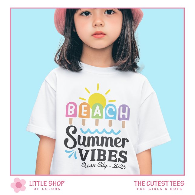 Sommar Beach Vibe Anpassningsbara Flickor T Shirt (Skapare uppladdad)