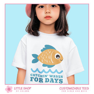 Sommar Beach Vibe Vågor för Dagarna Semester Barn T Shirt