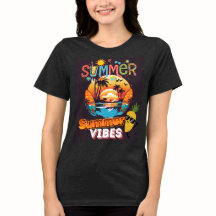 Sommar Beach Vibes T-Shirt – Retro Tropisk Känsla