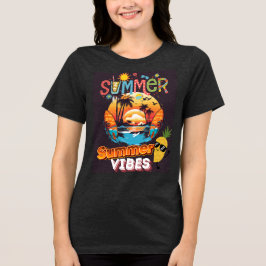 Sommar Beach Vibes T-Shirt – Retro Tropisk Känsla