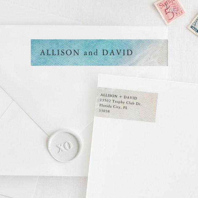 Sommar Beach Wedding Returadress Etikettband (Skapare uppladdad)