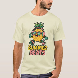 Sommar Beats – Söt Pineapple med Hörlurar T Shirt