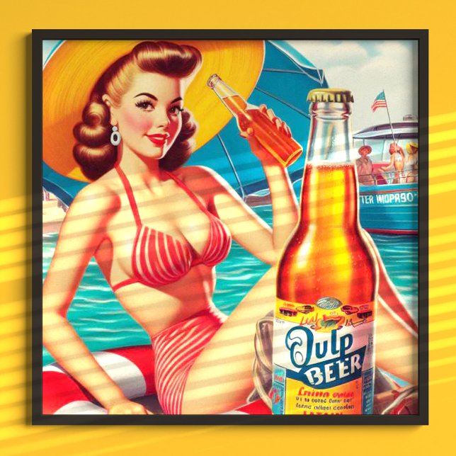 Sommar Beer Pin-up Poster (Skapare uppladdad)