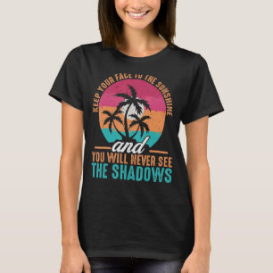 Sommar Behållan Ansikte till Sunshine Retro Summe T Shirt