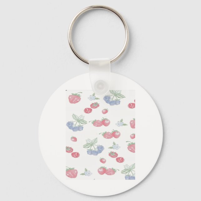 Sommar Berries Cute Fruit Sticker Nyckelring (Framsida)