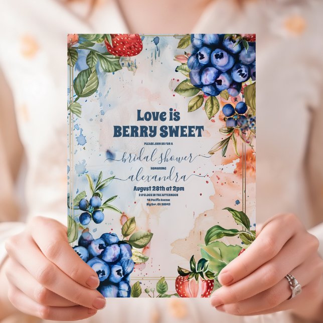 Sommar Berry Sweet Strawberry Möhippa Inbjudningar (Skapare uppladdad)