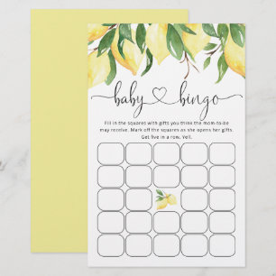 Sommar Bingo Lemon Citrus Baby Shower Game