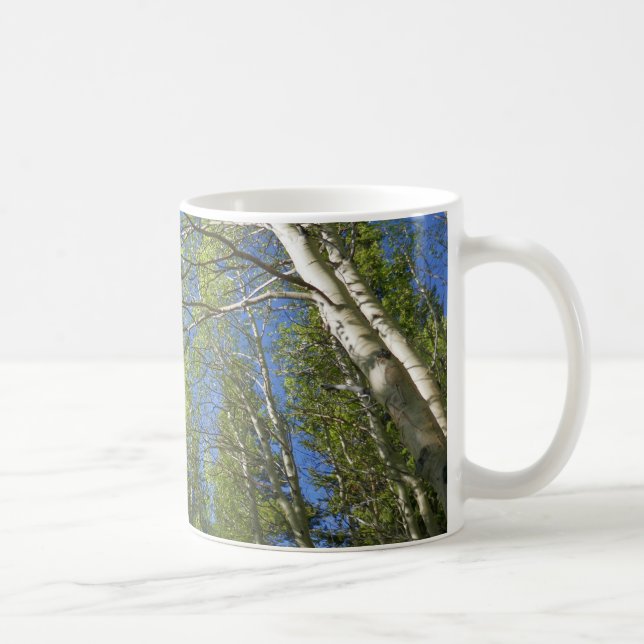 Sommar Birch Träd vid Rocky Mountain Kaffemugg (Höger)