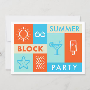 Sommar Block Party Inbjudningar