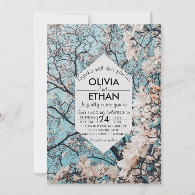 Sommar blommar ro faller bröllopsinbjudan inbjudningar (Framsida)