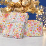 Sommar Blommars Flowers Mönster Presentpapper<br><div class="desc">Denna söta och roligt omslutning papper är mångsidig och kan användas för ge gåvor eller konst- och hantverksprojekt. Det är perfekt för födelsedagar. Utformningen har vattenfärger i rosa,  rött,  gult,  lila och blått.</div>