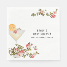 Sommar Blommigt Brunch BubLY Champagne Baby Shower Pappersservett